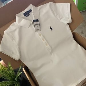 Ralph Lauren Womens Slim Fit Stretch Polo Shirt